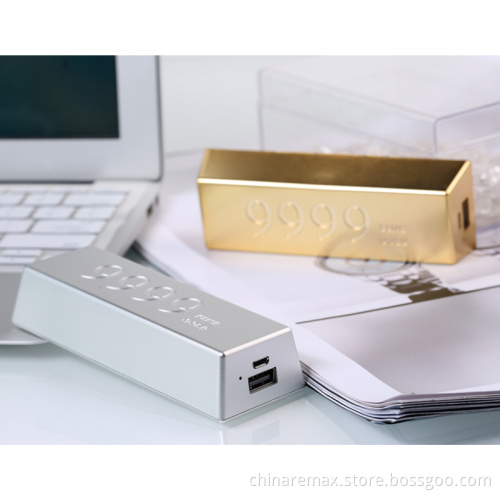 Gold Bar 6666mAh Power Bank for iPad&Mobile